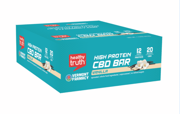 Vanilla CBD High Protein Bar 12-Pack Turquoise Box