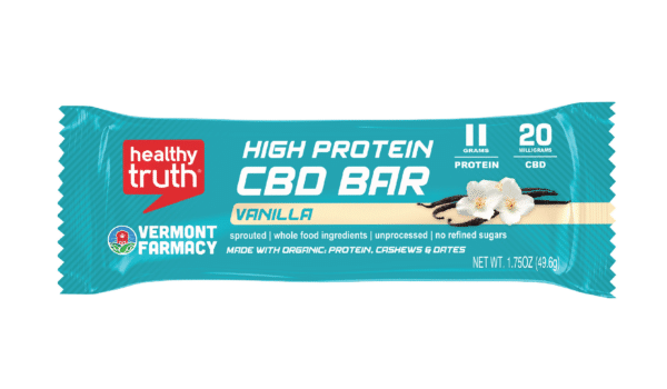 Vanilla High Protein CBD Bar Turquoise Package Single